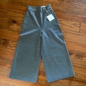NWT- Tibi - size 4- gray wide leg cropped pants